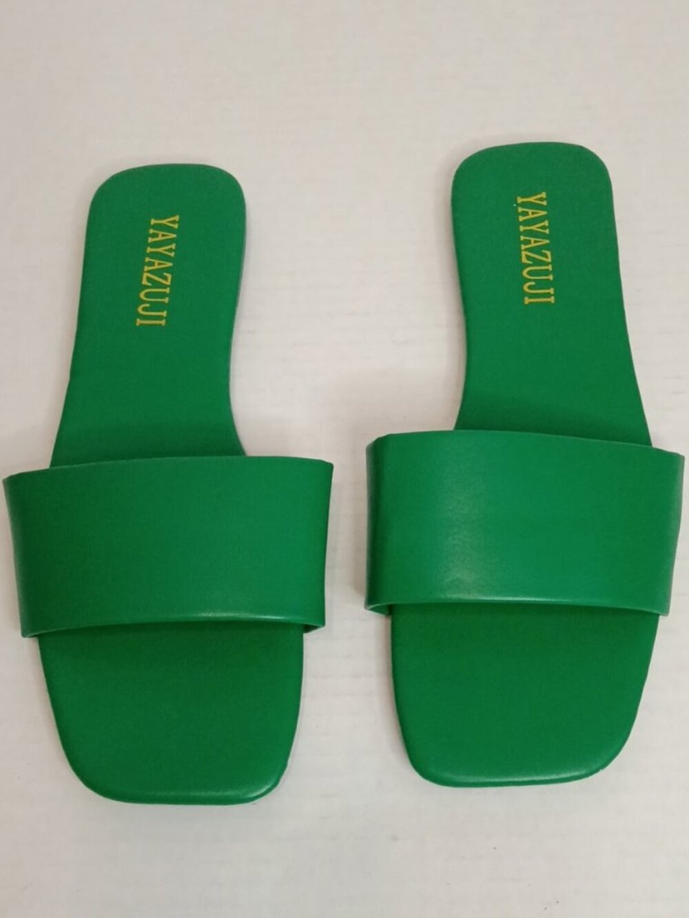 YAYAZUJI Green Minimalist Flat Slide Sandals Size EU 40/ Women's US 9/9.5